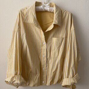 Catwalk Junkie Lined Yellow & Cream Stripe Shirt/Jacket, EU40/M